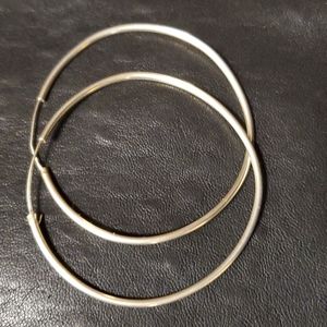 Sterling Silver Hoop Earrings Vintage Large Hoops